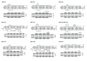 Rullkedjor 24B typ TZ med tandade sidobrickor