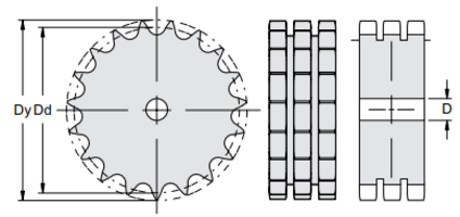 Kedjehjul utan nav för kedja 06B-3 - stål